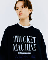 チケットマシンタイポスウェットシャツ/THICKET MACHINE TYPO SWEATSHIRT-NAVY