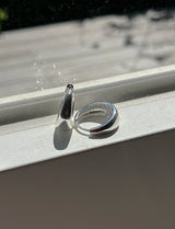 [92.5silver] bulky drop one-touch earrings (silver) 