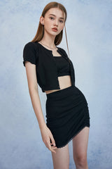 HIDE Tube Top Cardigan (Black) (6570970841206)
