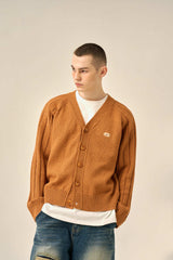 RAGLAN PATTERN BOOKLE CARDIGAN - BRICK