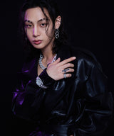 [BLACKLABELl]PONDEL cubic chain earring (6582451699830)