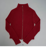 Turtleneck ribbed zip-up