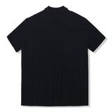 MOCK NECK HALF STRIPE KNIT T-SHIRT BLACK (6554118652022)