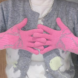 リボン グローブ / ribbon short gloves (pink)