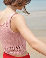 フィッシュネット スクエアネック ニット タンクトップ / FISHNET SQUARE NECK KNIT TANK TOP PINK