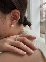 [92.5silver] クリップパールワンタッチピアス