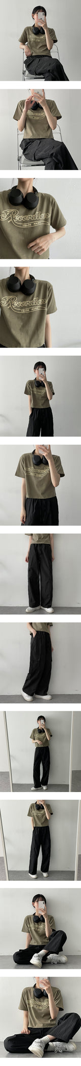 レッコクロップド半袖Tシャツ / Lecco Cropped Short-Sleeved Tee