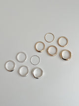 [5 set] matte bold simple ring set / 2 color / glossy daily layering