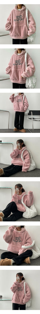 [BoA's wool lining!] Deer Jasoo BoA's wool boxy hoodie