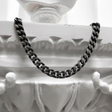ブラック ライン チェーン ネックレス / [BLESSEDBULLET]black line  chain necklace_blacksilver_11mm/8mm/6mm