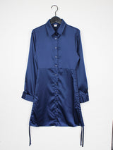 シルキー ストリング シャツ ワンピース / Silky String Shirt One Piece (4color)