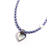 サージカルハートラビットブラックパールネックレス / SURGiCAL HEART RABBiT BLACK PEARL NECKLACE #94