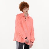 Melting Button Shirt [Pink] (6592391184502)