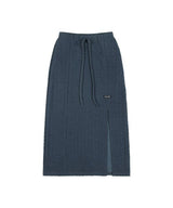 [NF] WRINKLE SLIT LONG SKIRT (DEEP BLUE)_F22QD318