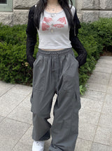ナイロンバンディングカーゴワイドパンツ / nylon banding cargo wide pants