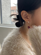 [92.5silver] dot pearl earrings
