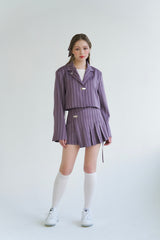 プリーツクロップジャケット / PLEATS CROP JK (PURPLE)