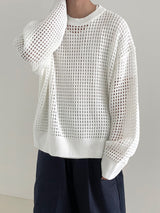 Netting round neck knit