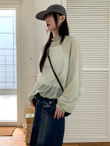 Toric nylon windbreaker string long sleeve hooded sweatshirt