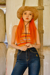 エスニッククロップチューブトップ/Ethnic crop tube top (orange)