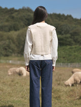 Petite Ribbon Knit Vest (2colors)