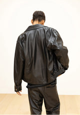 ラムスキンオーバーフィットボンバージャケット/LAMSKIN OVERFIT BOMBER JACKET