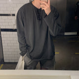 レイトンピグメントオーバーサイズフィットウォッシングスリット長袖Tシャツ / Layton Pigment Oversized Fit Washing Slit Long Sleeve Tee (5 colors)