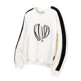 Mixed Fabric Knit KUYRI Love Sweat Shirts (Lucent Ivory)