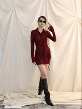 メッシュコルセットシャツ/MESH CORSET SHIRTS[wine]
