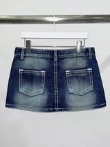 ステッチデニムスカート / STITCH SKIRT-DARK BLUE