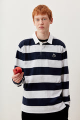 キルシースモールチェリーラグビーボーダーラインフーディー／UNI SMALL CHERRY RUGBY SHIRT KA [NAVY] (6597389287542)