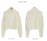 [YELLOMOI]  waffle to way zipup - knit