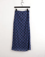 Kimo y2k retro check long skirt