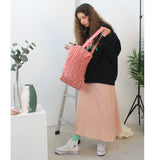 Wave smocking bag Ⅱ (pink) (6657235484790)