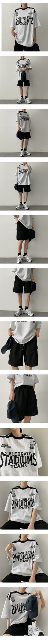 デウムカラーラインボキシー半袖Tシャツ / Deum Color Line Boxy Short Sleeve Tee