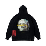 20 SKULL OVERSIZED HEAVY SWEAT HOODIE ORANGE / BLACK (4626269012086)