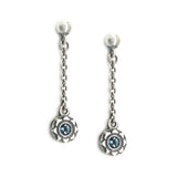 サンライトD-101ロンドンブルートパーズシルバーイヤリング / SunlightD-101 LondonBlue Topaz silver earring (4593393238134)