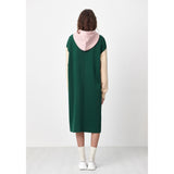 HOODIE LONG JERSEY DRESS_DARK GREEN (6609936056438)