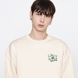 Drawing Letter Flower Smile Sweatshirt_Green Logo