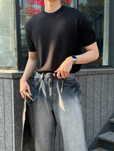 ロエミニマルリネンラウンド半袖ニット/Roe Minimal Short-Sleeved Linen Round Knitwear (9 colors)