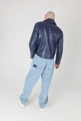 ミッドナイトブルーラムスキンライダージャケット/Midnight Blue Lamb Skin Rider Jacket