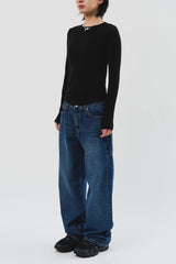 Wave Pocket Wide Denim