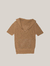 CROCHET PULL OVER [ CAMEL ]