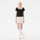 スモールチェリーポップルニットスカート / SMALL CHERRY POPPLE KNIT SKIRT [IVORY]