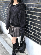 Aki Checkered Pleats Skirt