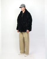 オーバーフィットファーフードジップアップジャケット / Overfit Fur hooded zip-up jacket_3color