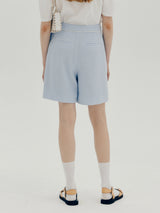 ツイード刺繍ショートパンツ / Tweed embroidery shorts - Light blue