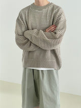 Netting round neck knit