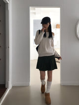 Belan golden pleated mini skirt