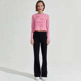 DNDB長袖Tシャツ/DNDB Long sleeve T-shirt [Melange Pink]
